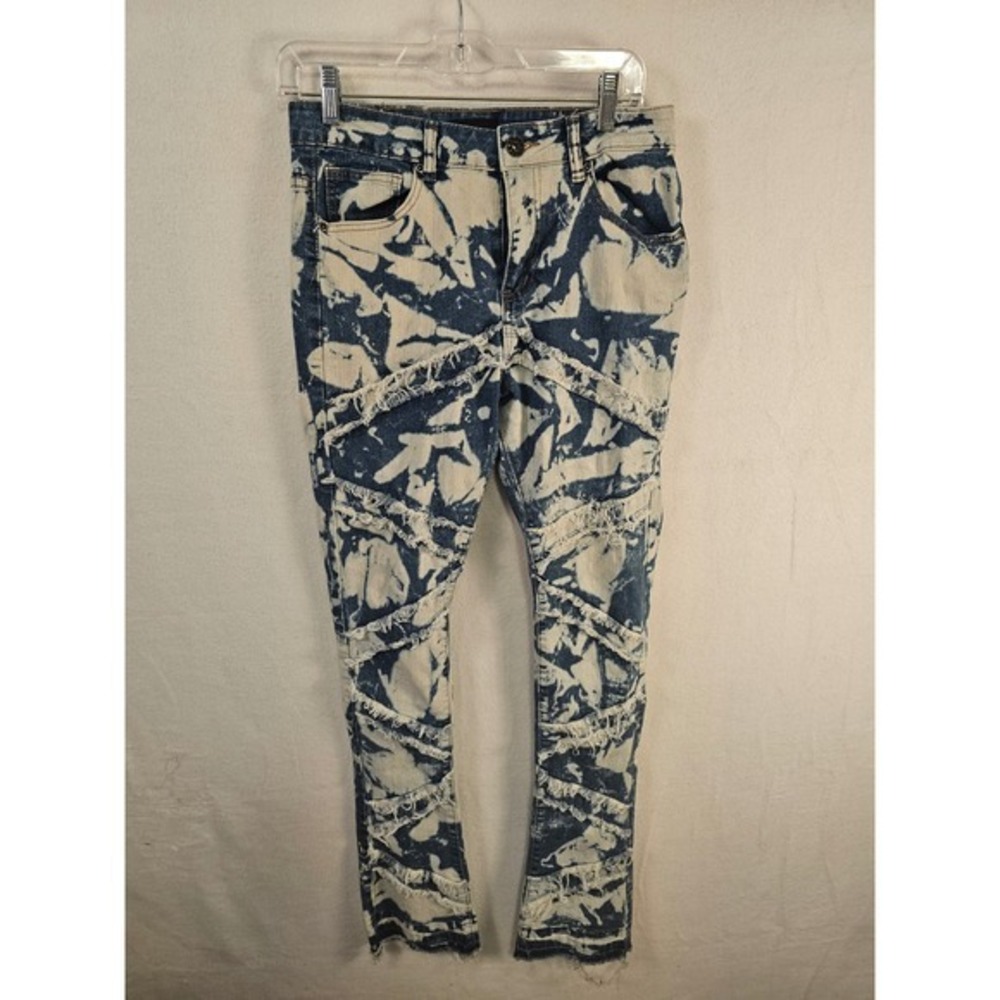 Waimea Jeans Mens S 30x32 Stacked Fit Distressed Bleach Wash Skinny Denim‎ #1545